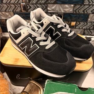 New Balance Kids Black and White Sneakers